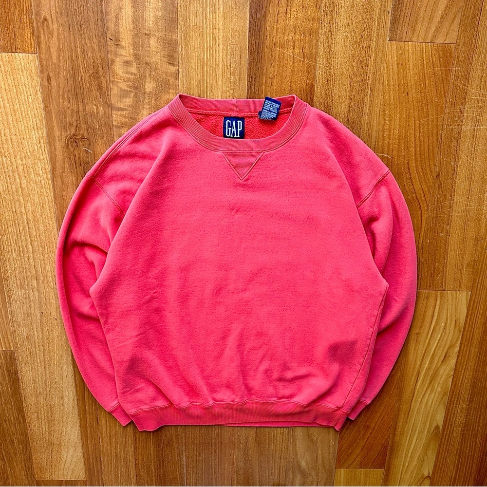 Vintage Y2K 90s GAP Preppy College Red Pullover Sweatshirt Large USA
